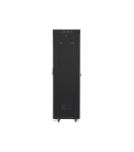 LANBERG Volně stojící skříň 19" 42U/600x600 (v rozloženém stavu) síťované dveře LCD černá (RAL9004)