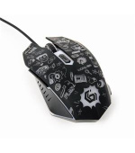 Gembird Myš MUS-6B-GRAFIX-01, černá s grafickým potiskem, USB