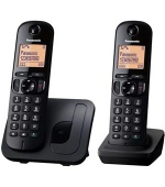 Panasonic KX-TGC212FXB, bezdrát. telefon, 2 sluchátka, černý