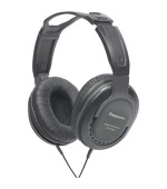 Panasonic RP-HT265E-K, drátové sluchátka, přes hlavu, 3,5mm jack, 6,3mm jack, kabel 5m, ovládání hlasitosti, černá