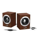 GENIUS repro SP-HF280, 2.0, 6W, USB napájení, 3,5mm jack, dřevěné, hnědé