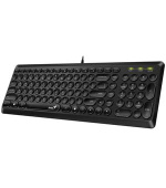 Genius Slimstar Q200 Klávesnice, drátová, retro design, USB, CZ+SK layout, černá