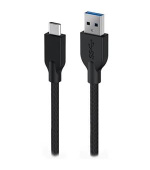 Genius ACC-A2CC-3A, Kabel, USB A / USB-C, USB 3.0, 3A, QC 3.0, opletený, 1,5m, černý