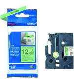 Brother - TZe-RM34 mentolově zelená / zlatá (12mm, 4m, textilní)