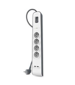 Belkin přepěťová ochrana BSV401 - 4-zásuvka, 2xUSB/2.4A, 2m