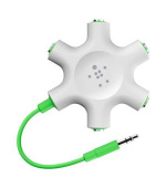 Belkin ROCKSTAR™ rozbočovací adaptér 5 portů 3.5 jack pro připojení sluchátek - bílý
