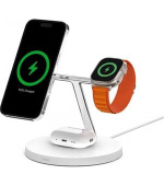 Belkin BOOST CHARGE™ PRO MagSafe 3v1 Bezdrátové nabíjení pro iPhone/Apple Watch/AirPods, bílá - NOVÁ VERZE