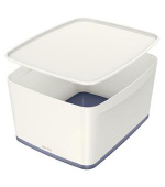LEITZ Úložný box s víkem  MyBox, velikost L, bílá/šedá
