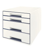 LEITZ Zásuvkový box  WOW CUBE, 4 zásuvky, bílá/šedá