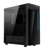 GIGABYTE skrín case GB-C200G, RGB Lighting, bez zdroje, transparentní bok, Mid tower