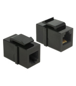 Delock Keystone Module RJ12 samice > RJ12 samice Cat.3, spojka, černá