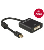 Delock adaptér mini Displayport 1.2 samec > DVI samice 4K aktivní černý