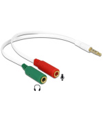 Delock adaptér sluchátek 1 x 3.5 mm 4 pin Stereo jack samec > 2 x 3.5 mm 3 pin Stereo jack samice (iPhone)