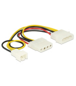 Delock Power Cable 4 pin male > 1 x 4 pin female + 1 x 3 pin male (fan) 14 cm