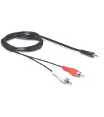 Delock kabel Audio DC jack 3.5 mm samec > 2 x Cinch samec 5 m