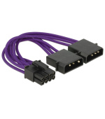 Delock napájecí kabel PCI Express 8 pin samec > 2 x 4 pin samec textilní stínění fialové