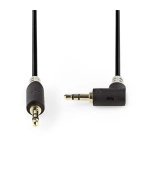 Nedis CABW22600AT10 - Stereofonní Audio Kabel | 3,5mm Zástrčka - 3,5mm Úhlová Zástrčka | 1 m | Antracit