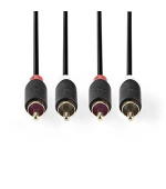 Nedis CABW24200AT30 - Stereofonní Audio Kabel | 2x RCA Zástrčka - 2x RCA Zástrčka | 3 m | Antracit