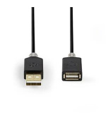 Nedis CCBW60010AT20 - USB 2.0 kabel | A Zástrčka - A Zásuvka | 2 m | Antracit