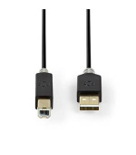 Nedis CCBW60100AT20 - USB 2.0 kabel | A Zástrčka - B Zástrčka | 2 m | Antracit