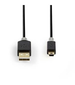 Nedis CCBW60300AT20 - USB 2.0 kabel | A Zástrčka - Mini 5-Pin Zástrčka | 2 m | Antracit