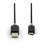 Nedis CCBW60600AT10 - USB 2.0 kabel | Typ-C Zástrčka - A Zástrčka | 1 m | Antracit