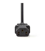 Nedis CEBW10000BK20 - Napájecí Kabel | Úhlová zástrčka Schuko - C13 (IEC-230-C13) | 2 m | Černá barva