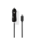 Nedis CCHAC300ABK - Nabíječka do Auta 12/24V | 3,0 A | Pevný kabel | USB-C™ | Černá barva