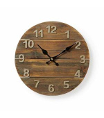 Nedis CLWA002WD30 - Kulaté Nástěnné Hodiny | Průměr 30 cm | Dřevěné