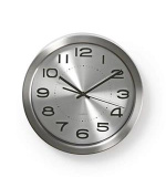 Nedis CLWA010MT30SR - Kulaté Nástěnné Hodiny | Průměr 30 cm | Nerez ocel