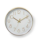 Nedis CLWA015PC30GD - Kulaté Nástěnné Hodiny | Průměr 30 cm | Dobře Čitelné Číslice | Zlato