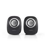 Nedis CSPR10020BK - PC reproduktor | 2 | 12 W | Jack 3,5 mm | Černá / Stříbrná