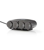 Nedis DCPA003 - Univerzální napájecí adaptér DC | 5/12 V DC | Nabíječka/USB do auta | 4cestný