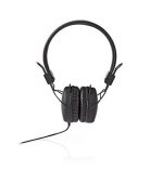 Nedis HPWD1100BK - Kabelová Sluchátka | On-ear | Skládací | Kulatý Kabel 1,2 m | Černá barva