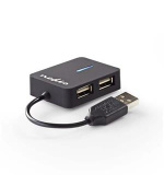 Nedis UHUBU2410BK - Rozbočovač USB | 4 porty | USB 2.0 | Cestovní Velikost