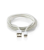 Nedis CCTB39300AL10 - Synchronizační a nabíjecí kabel | Apple Lightning 8-pin Zástrčka - USB A Zástrčka | 1 m | Hliník
