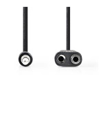 Nedis CAGB22100BK02 - Stereofonní Audio Kabel | 3,5mm Zástrčka - 2× 3,5mm Zásuvka | 0,2 m | Černá barva