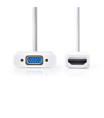 Nedis CCGB34900WT02 - HDMI™ – VGA Kabel | Konektor HDMI™ - VGA Zásuvka + 3,5mm výstup | 0,2 m | Bílá barva