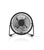 Nedis FNDK1BK10 - Kovový Mini Ventilátor | Průměr 10 cm | Napájení prostřednictvím USB | Černá barva