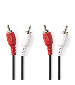 Nedis CAGB24200BK20 - Stereofonní Audio Kabel | 2x RCA Zástrčka - 2x RCA Zástrčka | 2 m | Černá barva