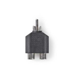 Nedis CAGB24940BK - Adaptér pro Subwoofer | RCA Zástrčka - 2x RCA Zásuvka | Černá barva