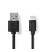 Nedis CCGB60600BK10 - USB 2.0 kabel | Typ-C Zástrčka - A Zástrčka | 1 m | Černá barva