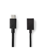 Nedis CCGB61710BK02 - USB 3.0 Kabel | Typ-C Zástrčka - A Zásuvka | 0,15 m | Černá barva