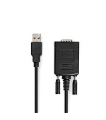 Nedis CCGW60852BK09 - Převodník | USB A zástrčka na RS232 zástrčka | USB 2.0 | 0,9 m kabel