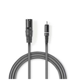 Nedis COTH15205GY30 - XLR Audiokabel | XLR 3pinová Zástrčka – RCA Zástrčka | 3 m | Šedá barva