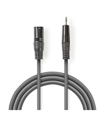 Nedis COTH15300GY30 - XLR Audiokabel | XLR 3pinová Zástrčka – 3,5mm Zástrčka | 3 m | Šedá barva