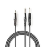 Nedis COTH23200GY30 - Stereofonní Audio Kabel | 2x 6,35mm Zástrčka – 3,5mm Zástrčka | 3 m | Šedá barva
