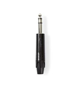 Nedis COTP23901BK - Stereofonní Audio Konektor | 6,35mm Zástrčka | Černá barva