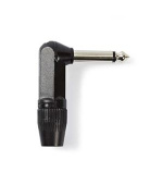 Nedis COTP23902BK - Monofonní Audio Konektor | 6,35 mm Úhlová Zástrčka | Černá barva