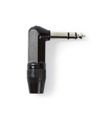 Nedis COTP23903BK - Stereofonní Audio Konektor | 6,35 mm Úhlová Zástrčka | Černá barva